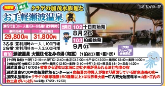 ゴールデンツアー＜柏崎始発・十日町始発＞お手軽瀬波温泉 2日間