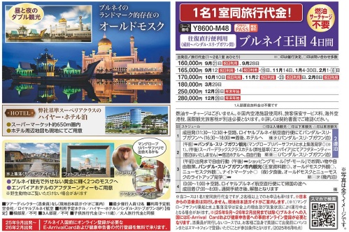 クラブツーリズム【Y8600】ブルネイ王国４日間