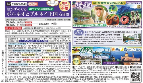 クラブツーリズム【Y4821】急がずに巡る大自然の宝庫ボルネオとブルネイ王国6日間
