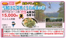 ゴールデンツアー＜三条始発＞雪解けに芽吹くうおぬまの春 日帰り